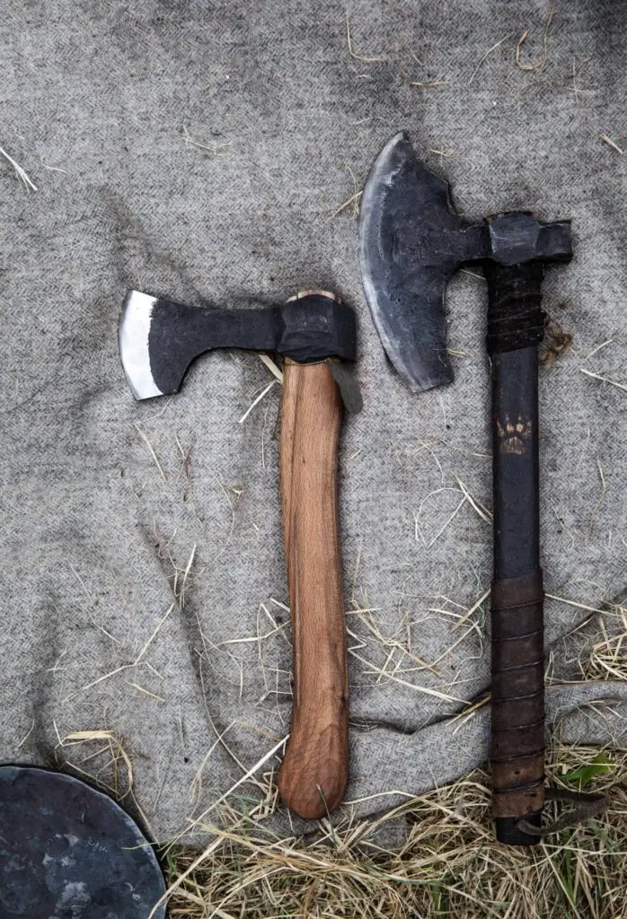 Small Viking axe and bearded axe